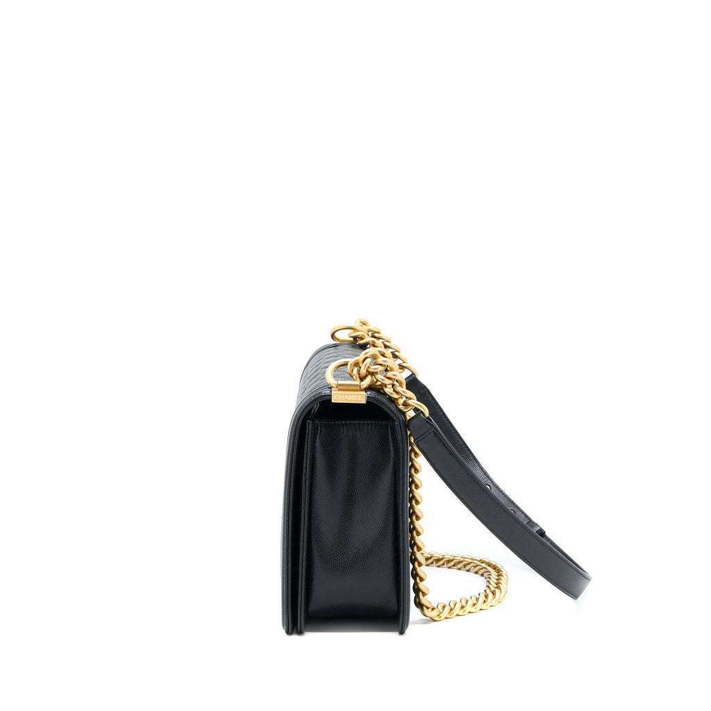 Chanel Boy Bag 28cm Caviar Black Brushed