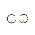 Chanel 22P Round CC Black Earrings L