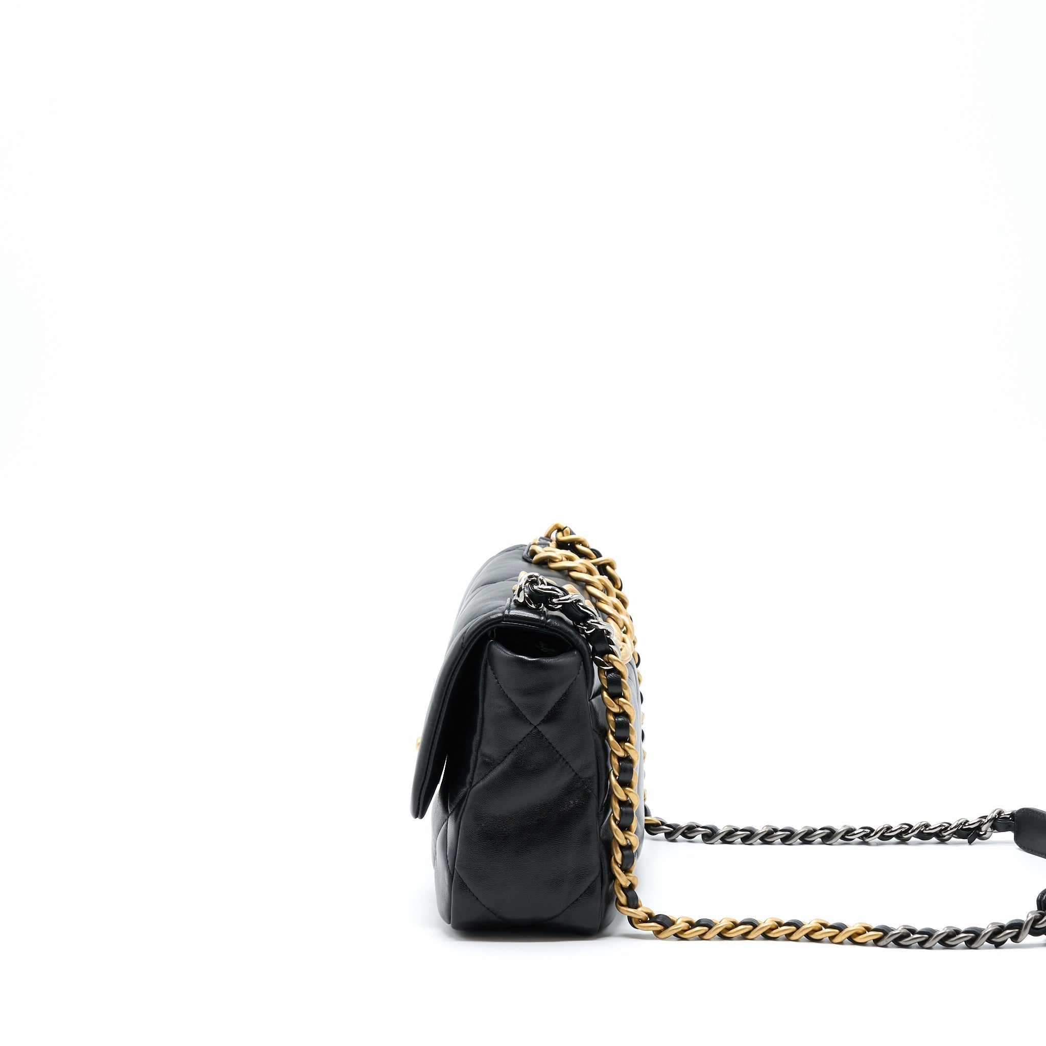 Chanel Small 19 Bag Lambskin Black Multicolour Hardware