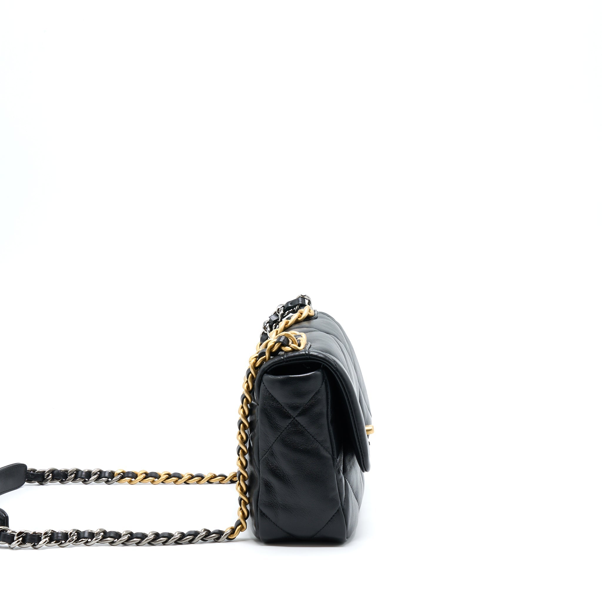 Chanel Small 19 Bag Lambskin Black Multicolour Hardware