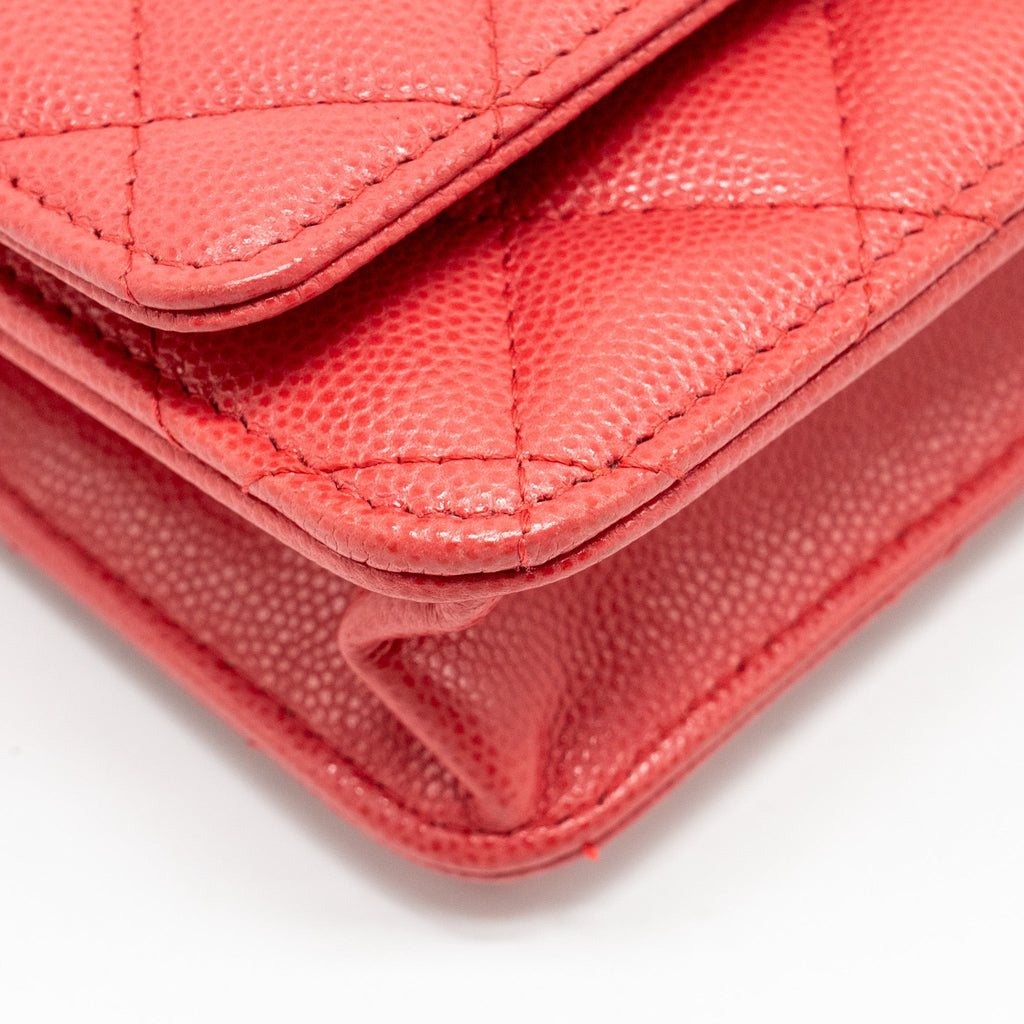 Chanel Classic Wallet on Chain Caviar Pink
