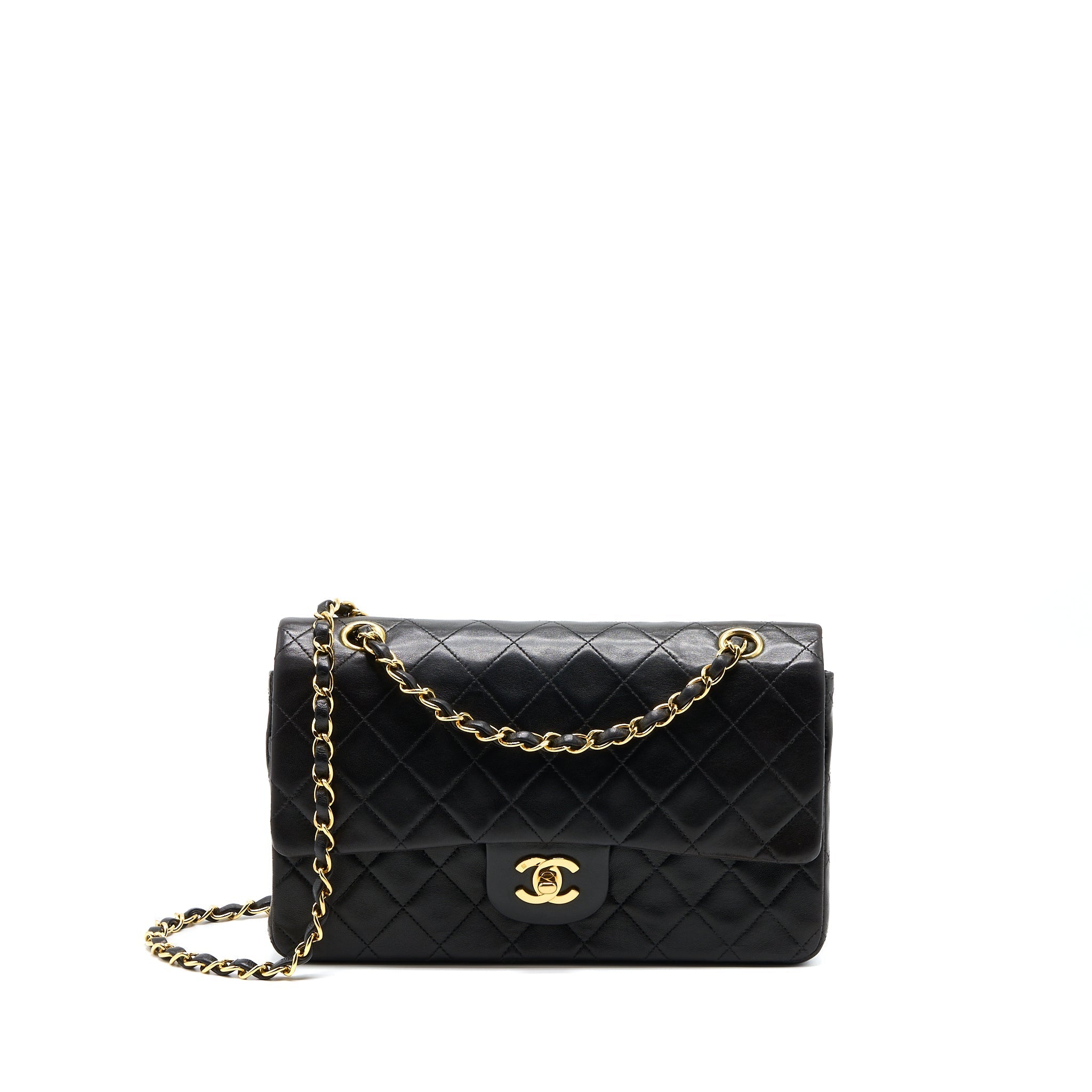 Chanel Vintage Classic Double Flap Bag Lambskin Black