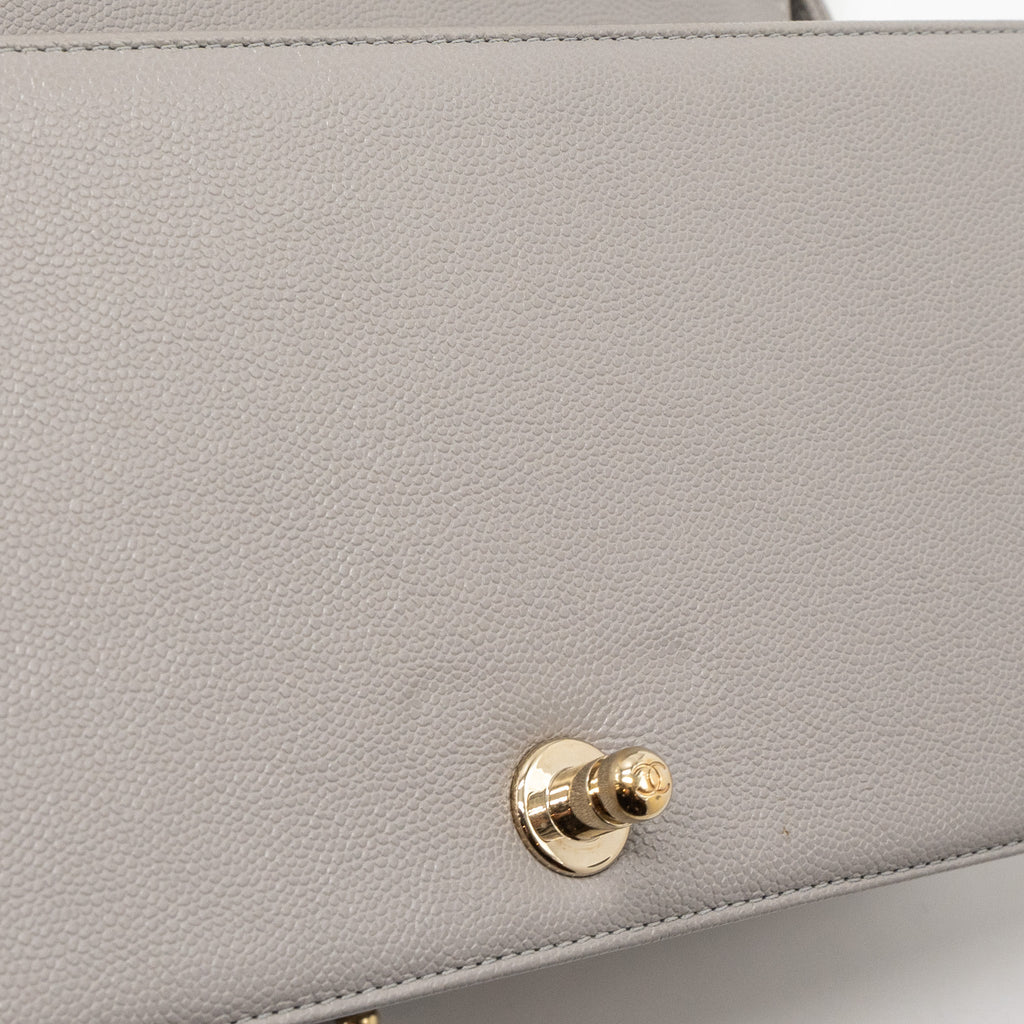 Chanel Medium Boy Bag Caviar Light Grey L