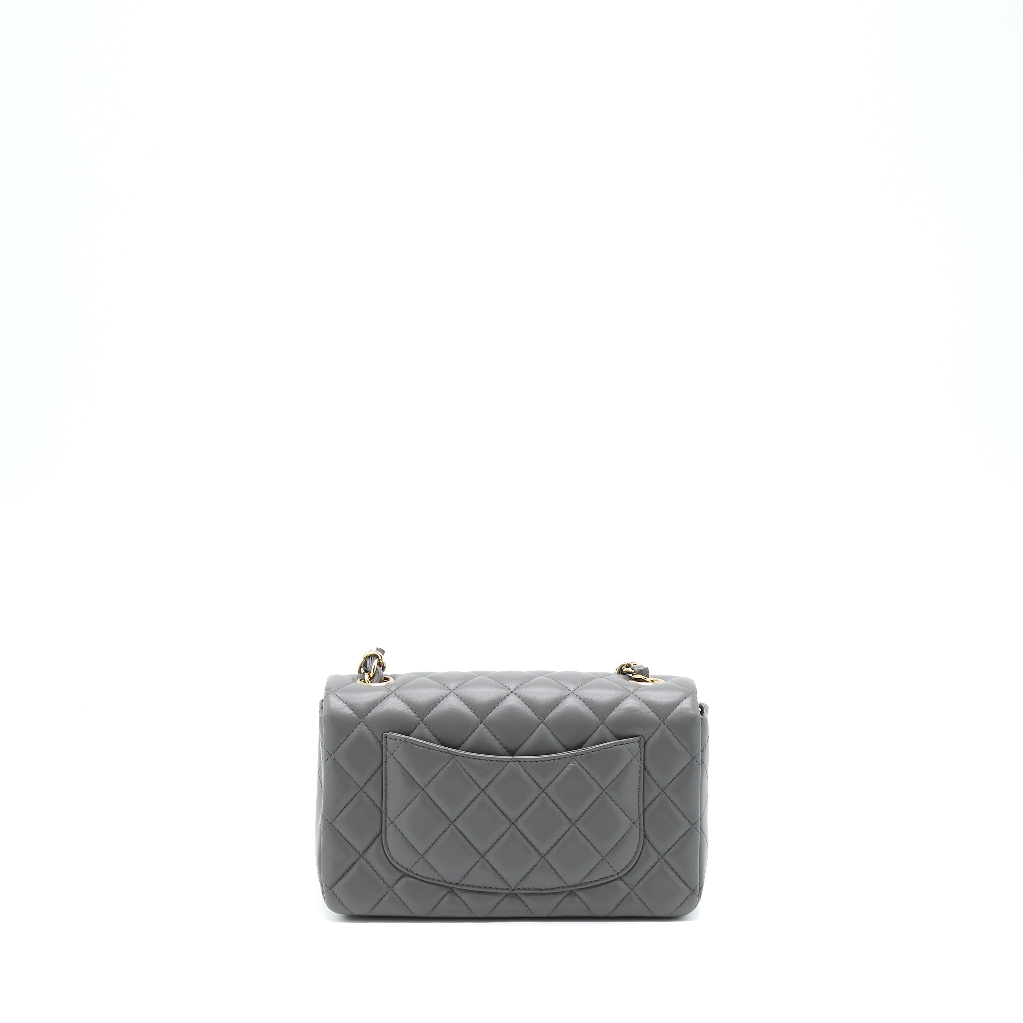 Chanel 22A Mini Rectangular Flap Bag Lambskin Grey L