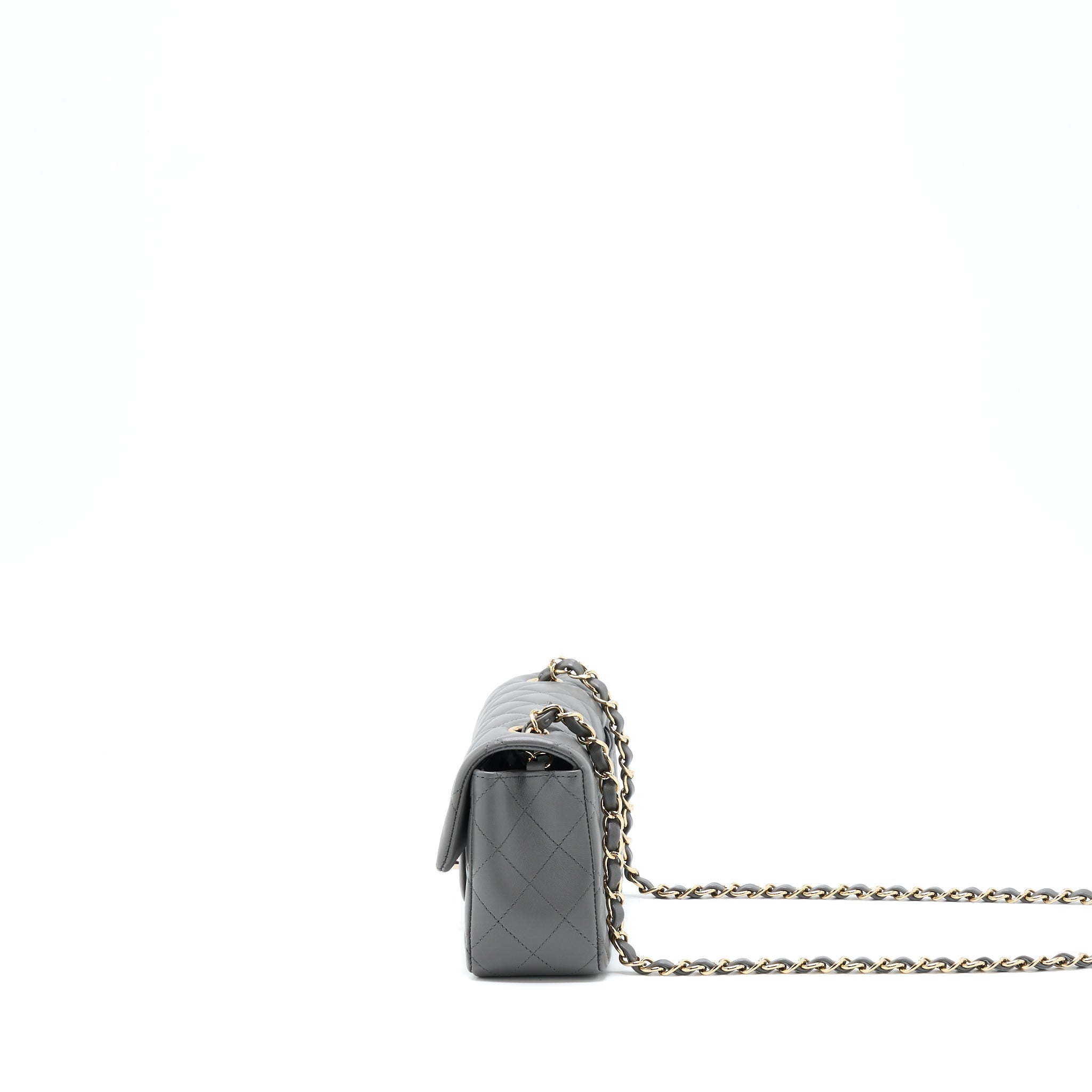 Chanel 22A Mini Rectangular Flap Bag Lambskin Grey L