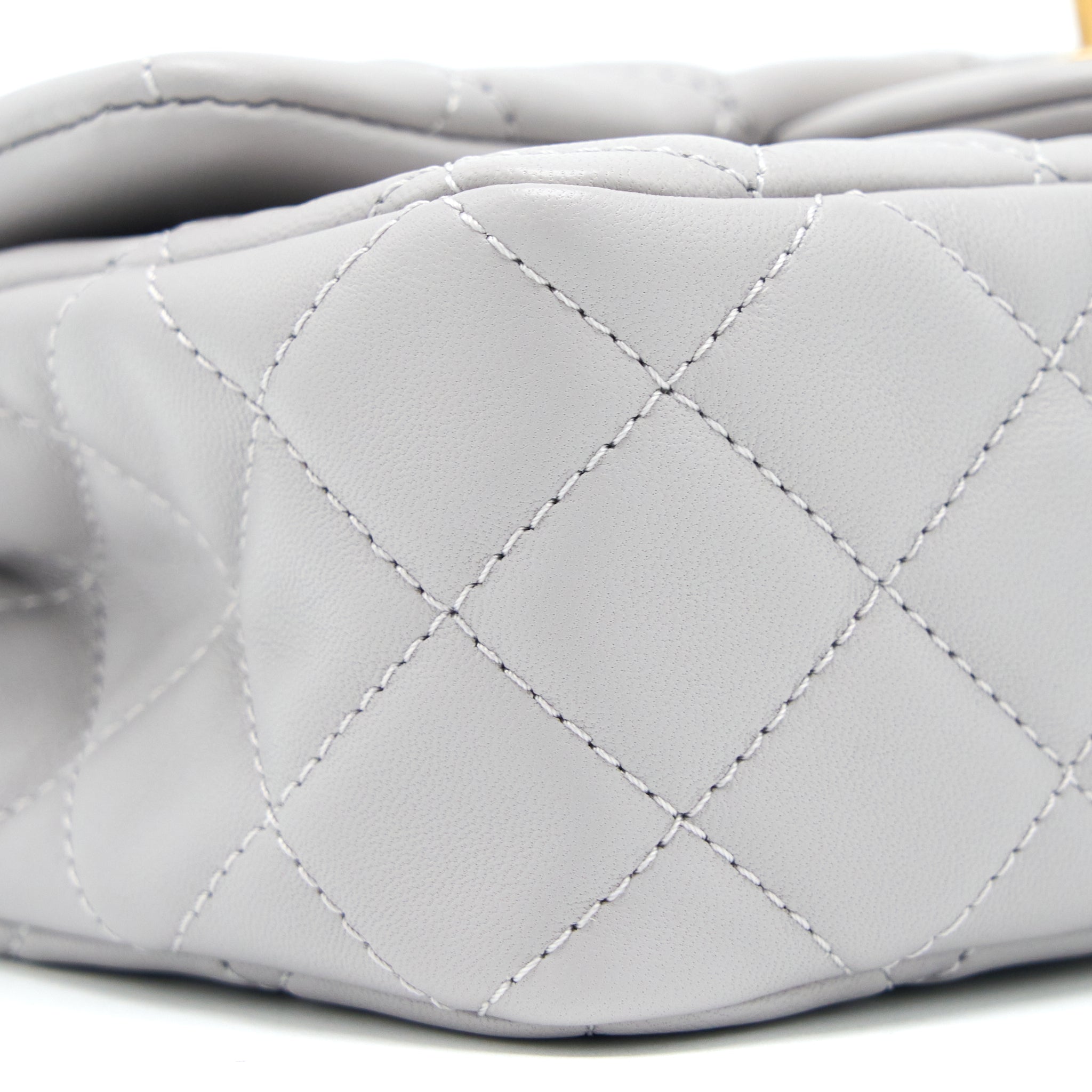 Chanel Pearl Crush Mini Rectangular Lambskin Grey Brushed (Microchip)