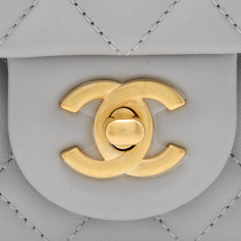Chanel Pearl Crush Mini Rectangular Lambskin Grey Brushed (Microchip)