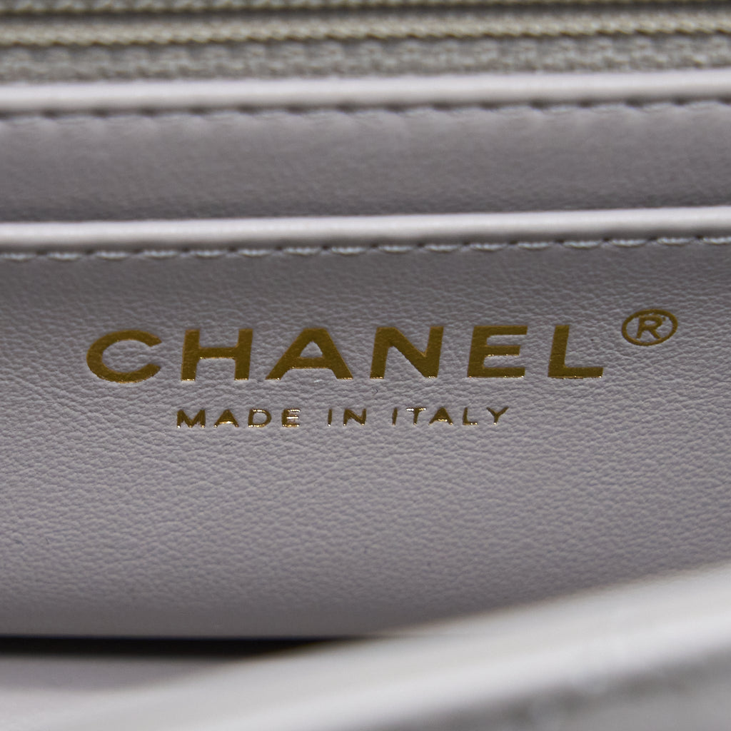 Chanel Pearl Crush Mini Rectangular Lambskin Grey Brushed (Microchip)