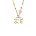 Chanel 19P CC logo Necklace Stud Multicolour Light Gold Tone
