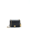 Chanel Pearl Crush Mini Square Lambskin Black Brushed  (Microchip)