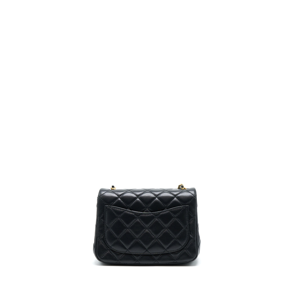 Chanel Pearl Crush Mini Square Lambskin Black Brushed  (Microchip)