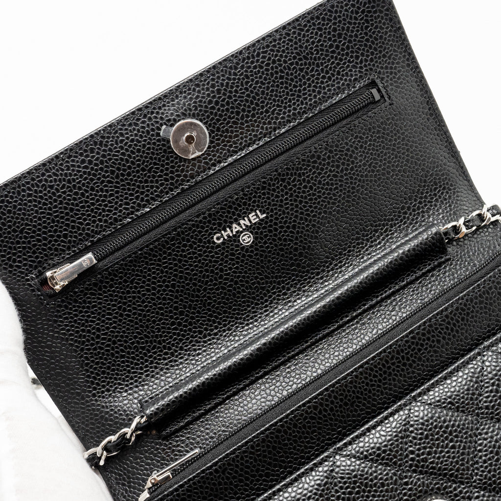 Chanel Classic Wallet On Chain Caviar Black  (Microchip)