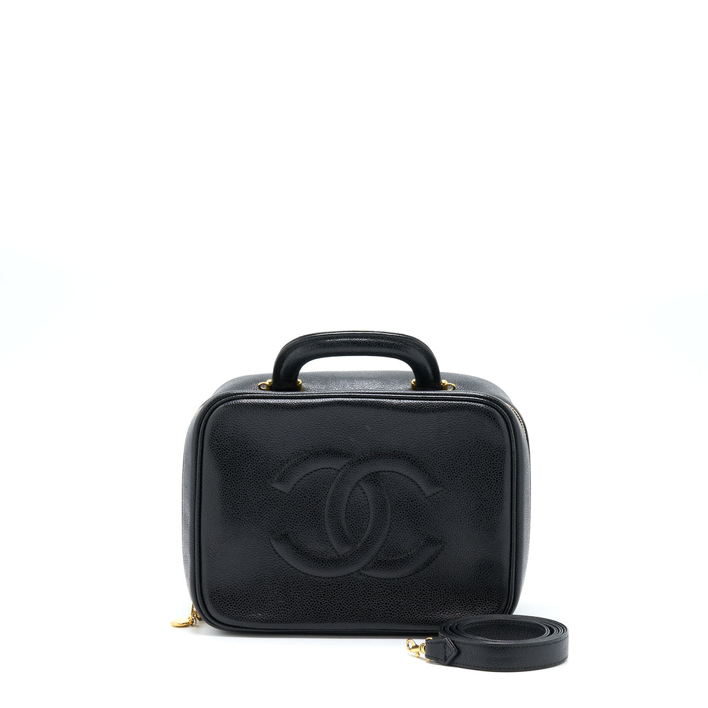 Chanel Vintage CC Logo Vanity Caviar Black