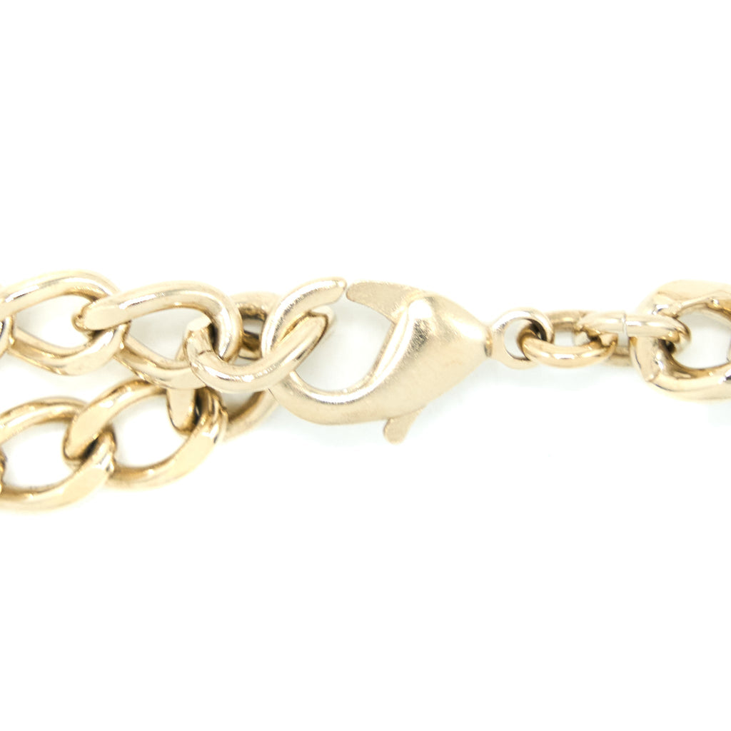 Chanel No.5 Perfume Bottle Chocker/ Necklace Crystal/Pearl Light Gold Tone