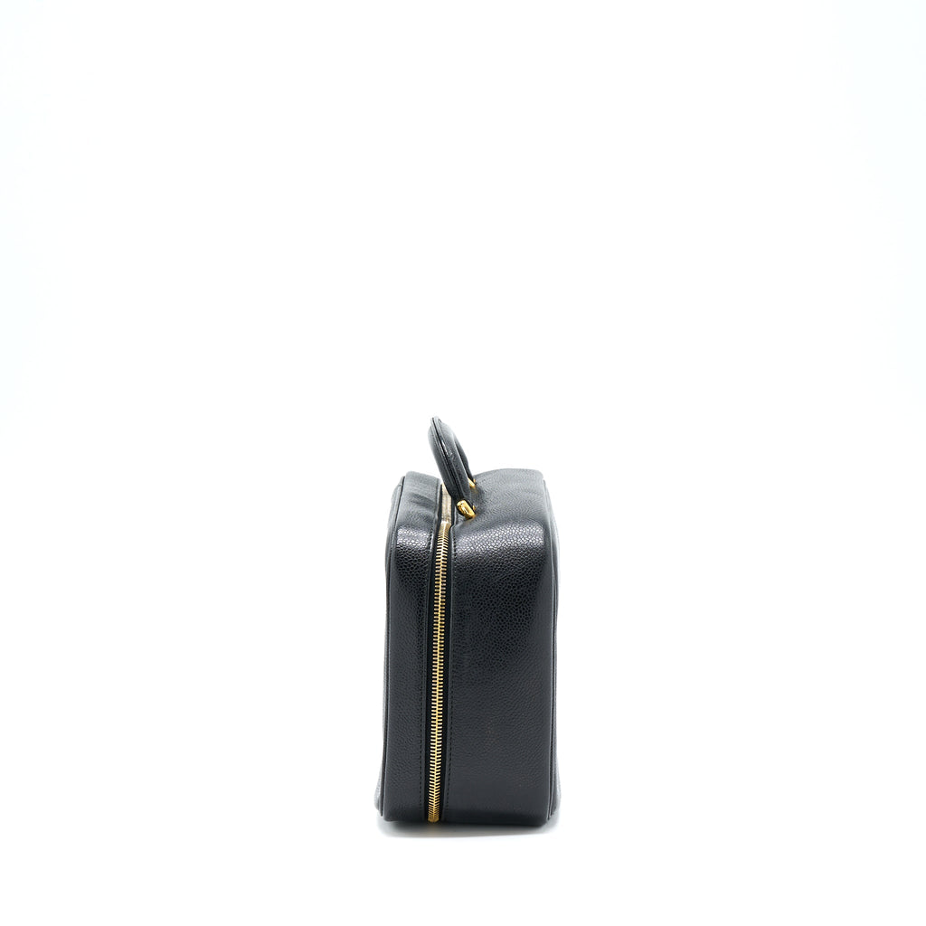 Chanel Vintage CC Logo Vanity Caviar Black