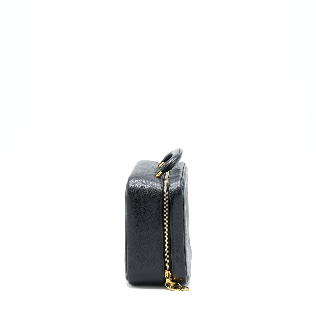 Chanel Vintage CC Logo Vanity Caviar Black