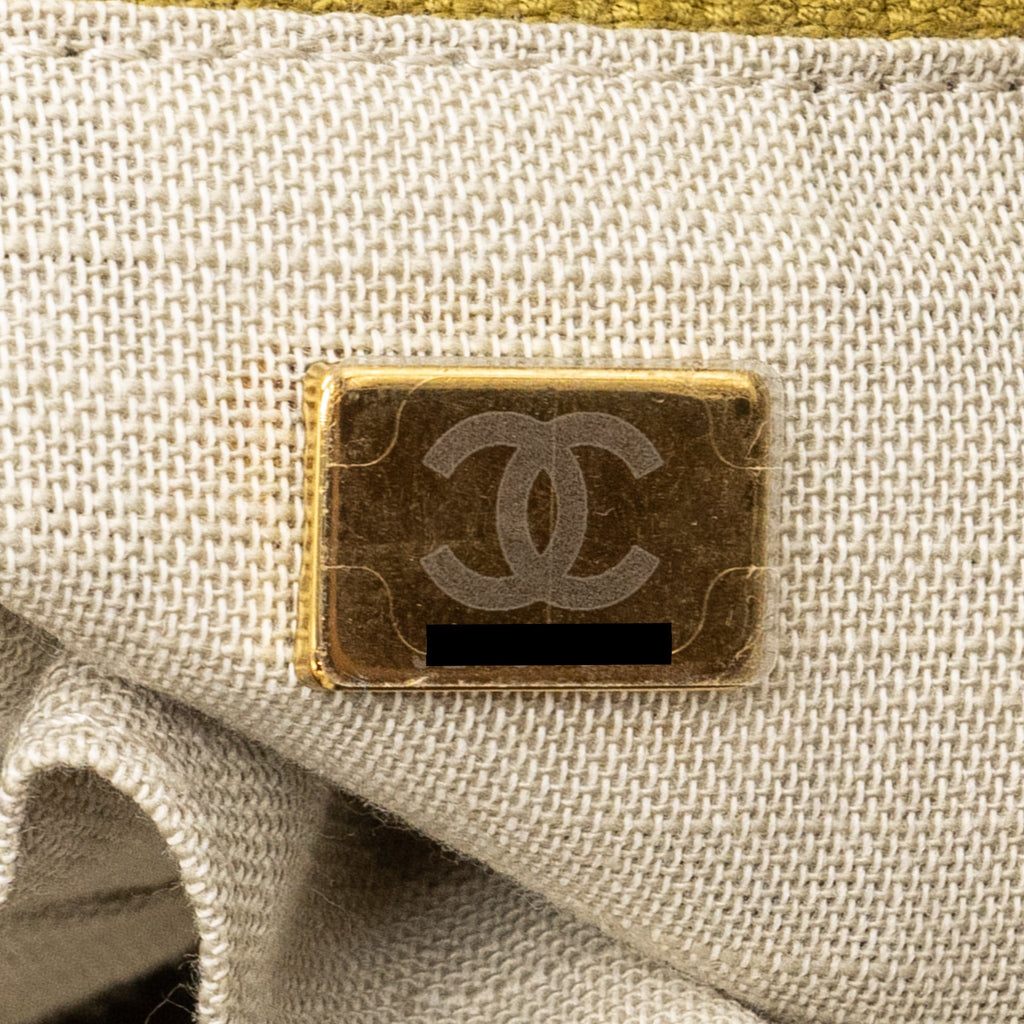 Chanel Deauville Tote Bag Canvas Olive Green L (microchip)
