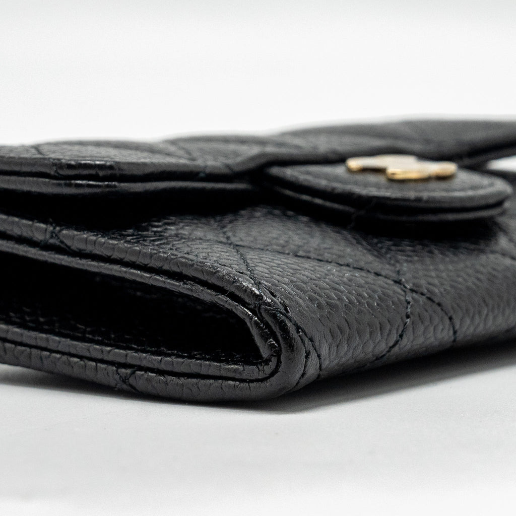 Chanel Classic Flap Card Holder CAVIAR BLACK  (Microchip)