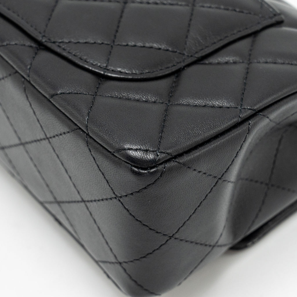 Chanel Mini Rectangular Flap Bag Lambskin Black L (Microchip)
