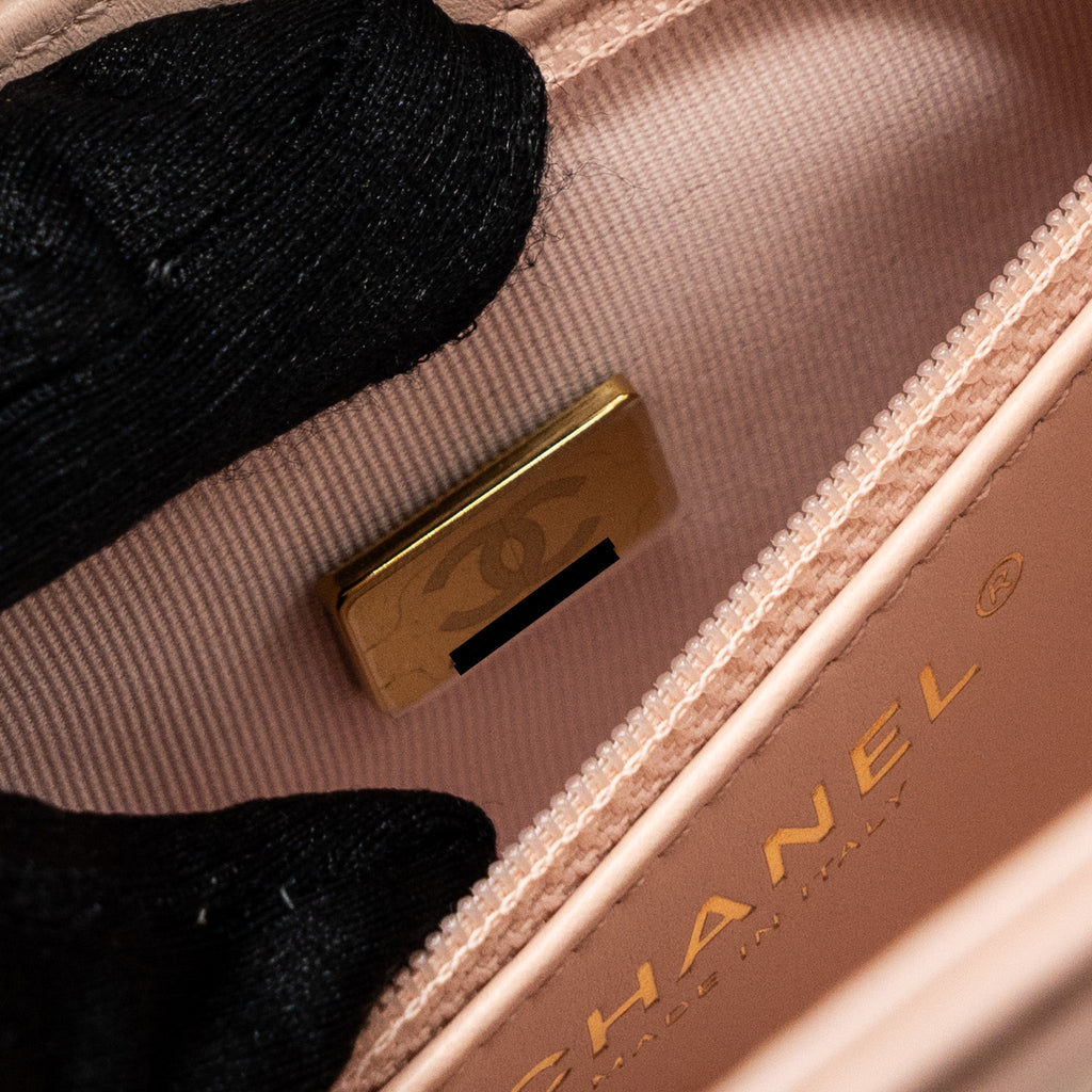 Chanel 23k Mini Shopping Bag Calfskin Light Pink  Brushed (Microchip)