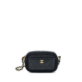 Chanel Camera Bag Leather/ Canvas Black
