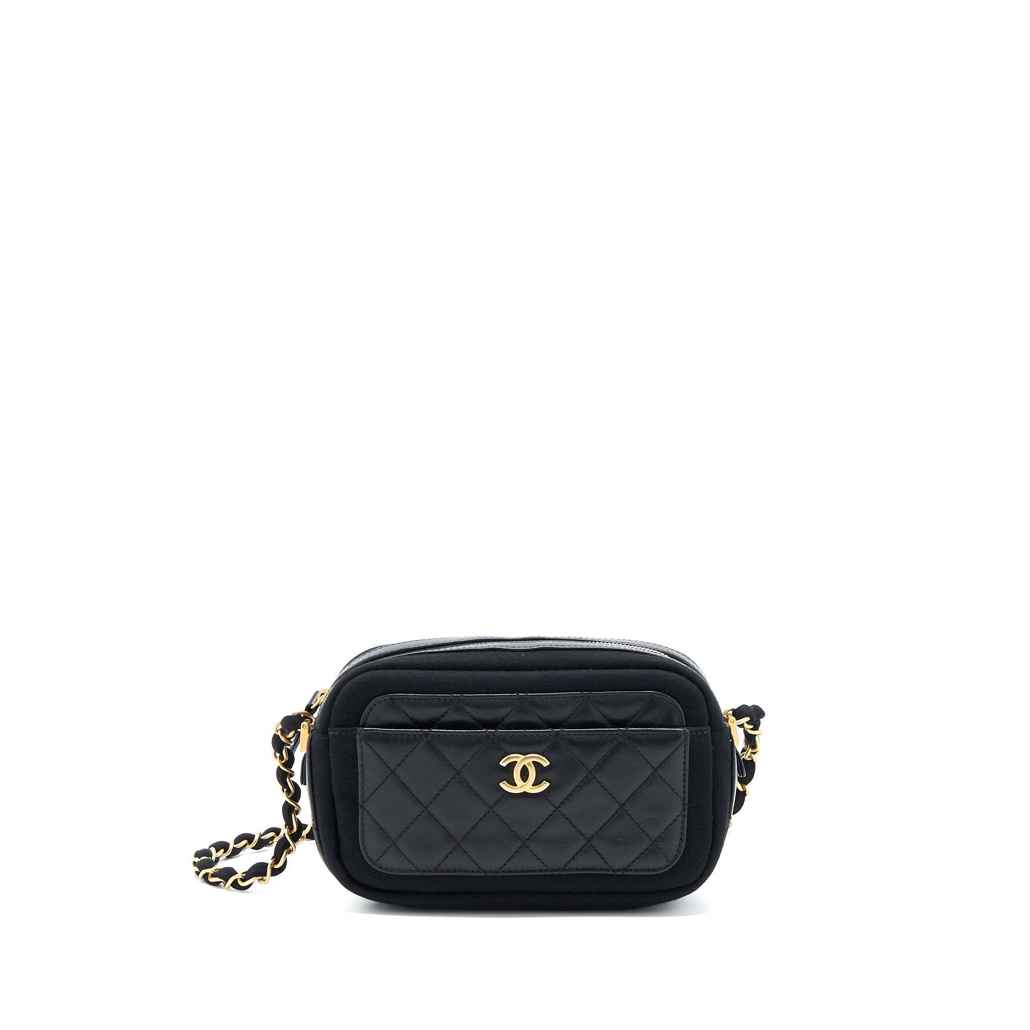 Chanel Camera Bag Leather/ Canvas Black