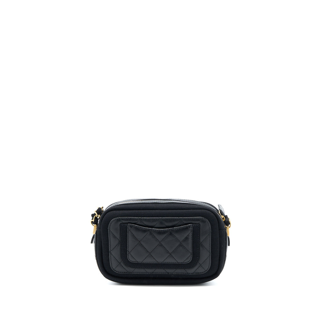 Chanel Camera Bag Leather/ Canvas Black