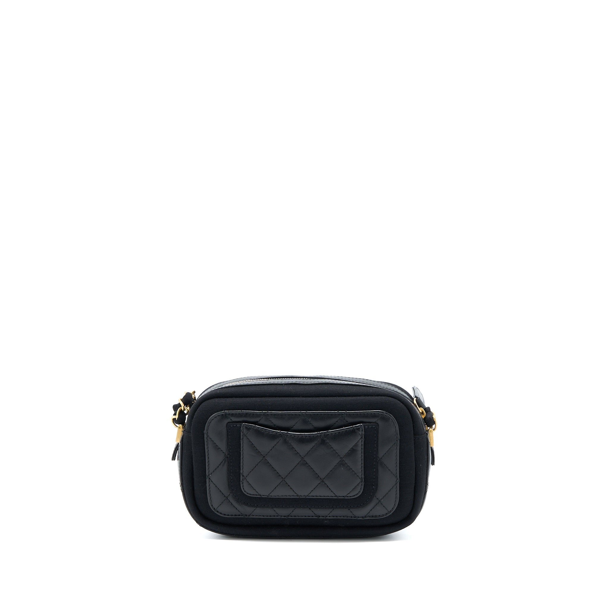 Chanel Camera Bag Leather/ Canvas Black