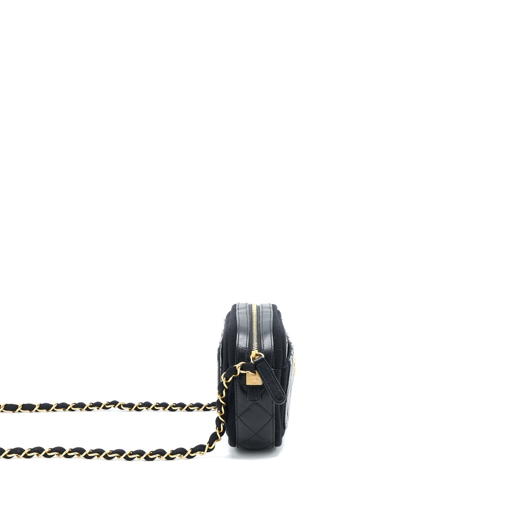 Chanel Camera Bag Leather/ Canvas Black