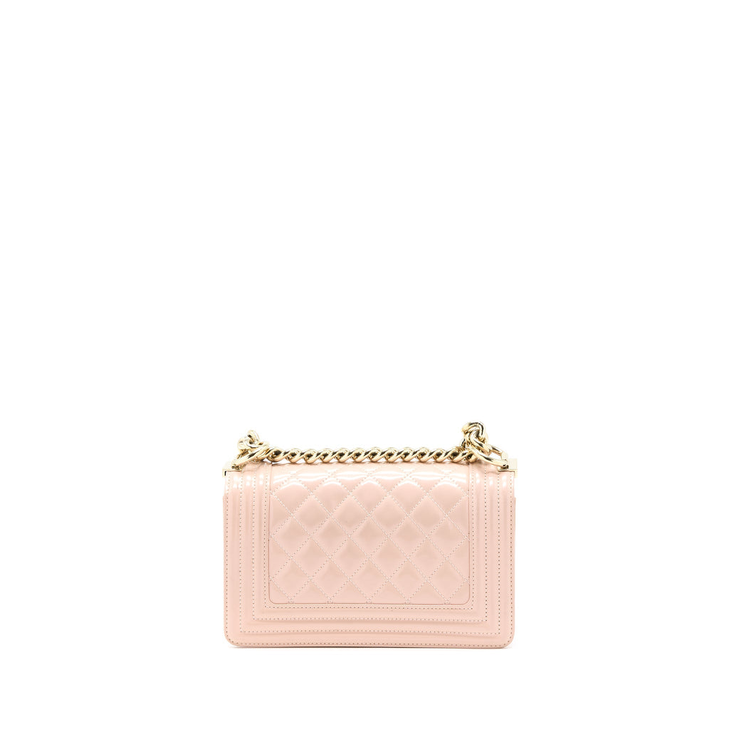 Chanel Small Boy Bag Patent Leather Light Pink L