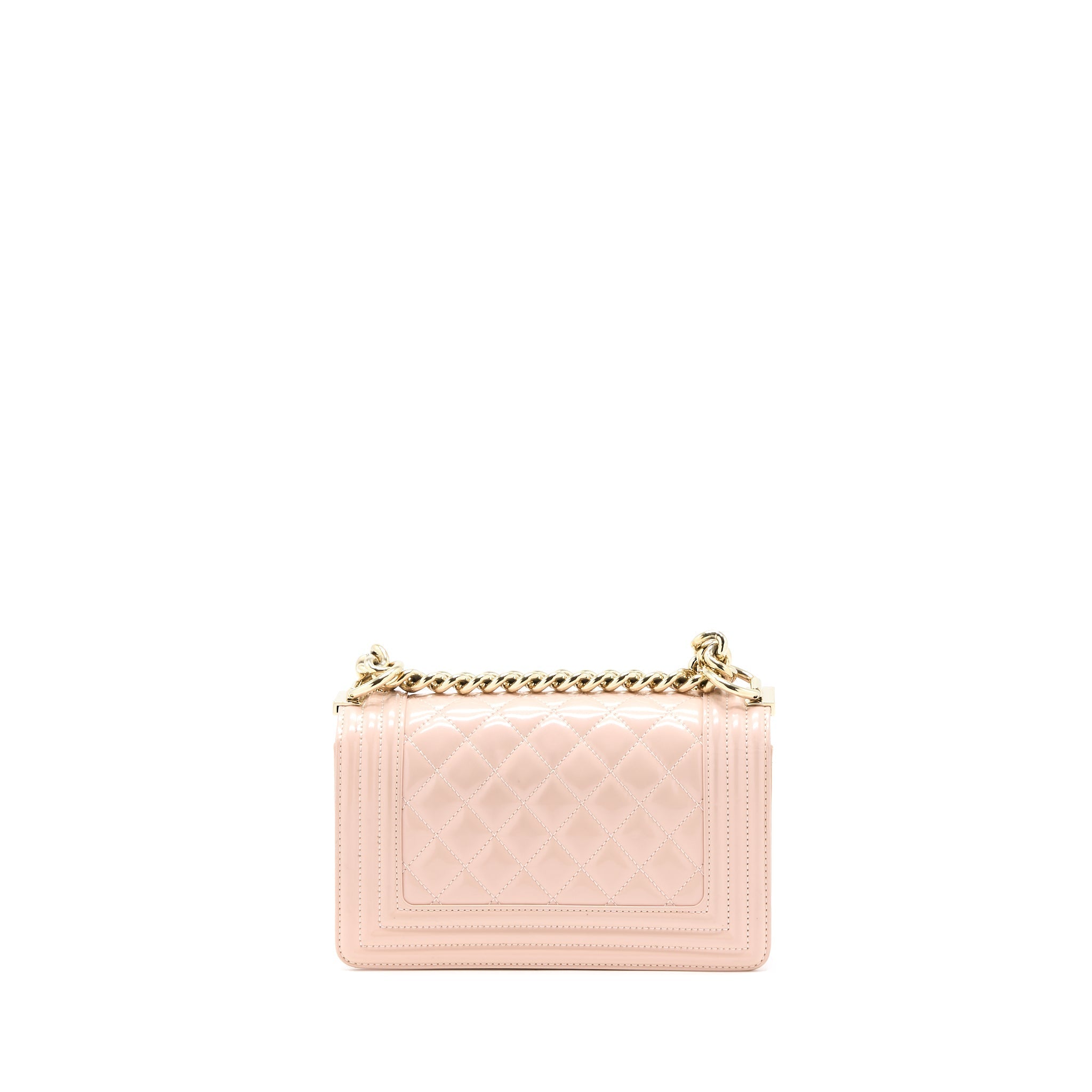 Chanel Small Boy Bag Patent Leather Light Pink L