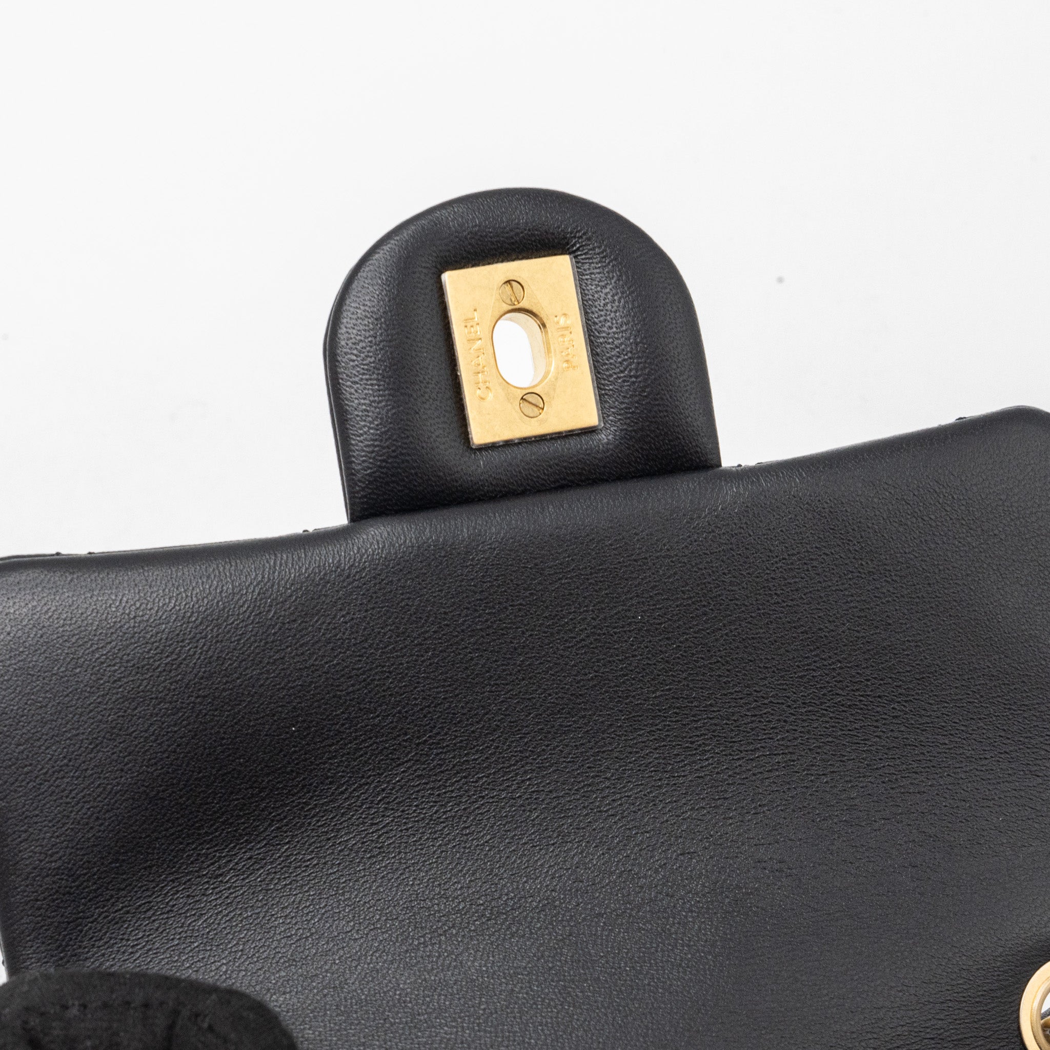 Chanel Pearl Crush Mini Square Flap Bag Lambskin Black (Microchip)