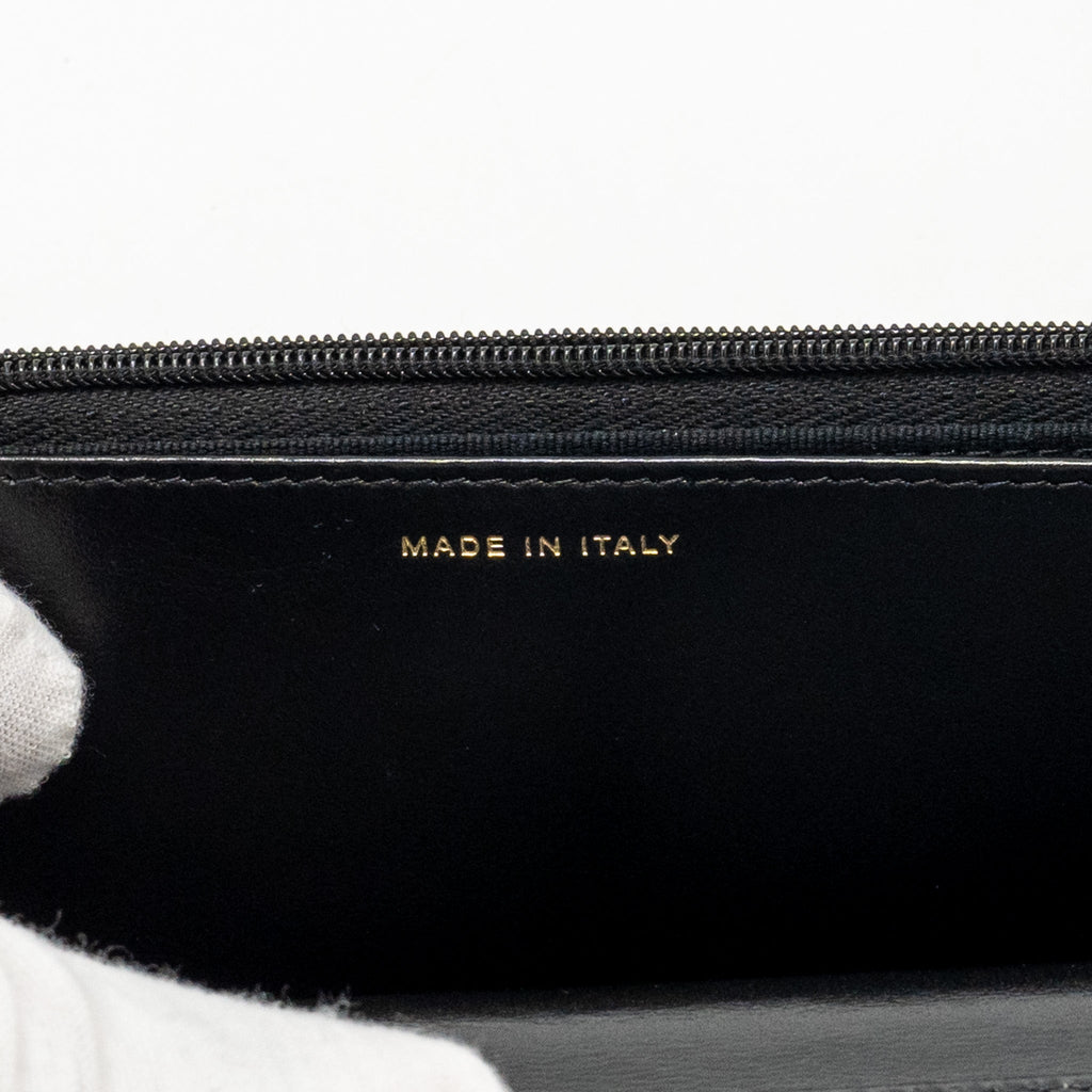 Chanel Wallet on CC Detailed Chain Shiny Lambskin Black  (Microchip)