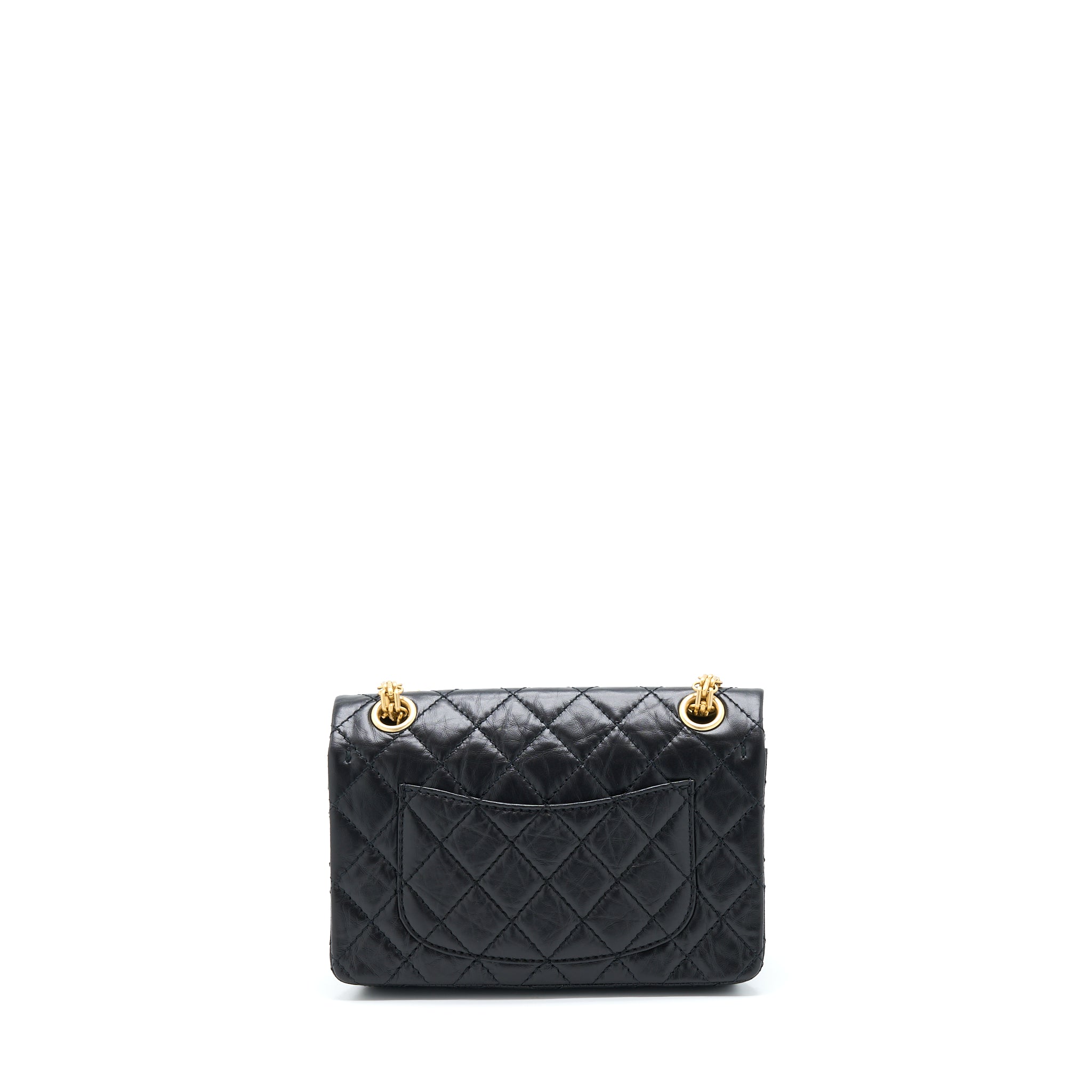 Chanel Mini 2.55 Reissue Flap Bag Aged Calfskin Black Brushed  (Microchip)