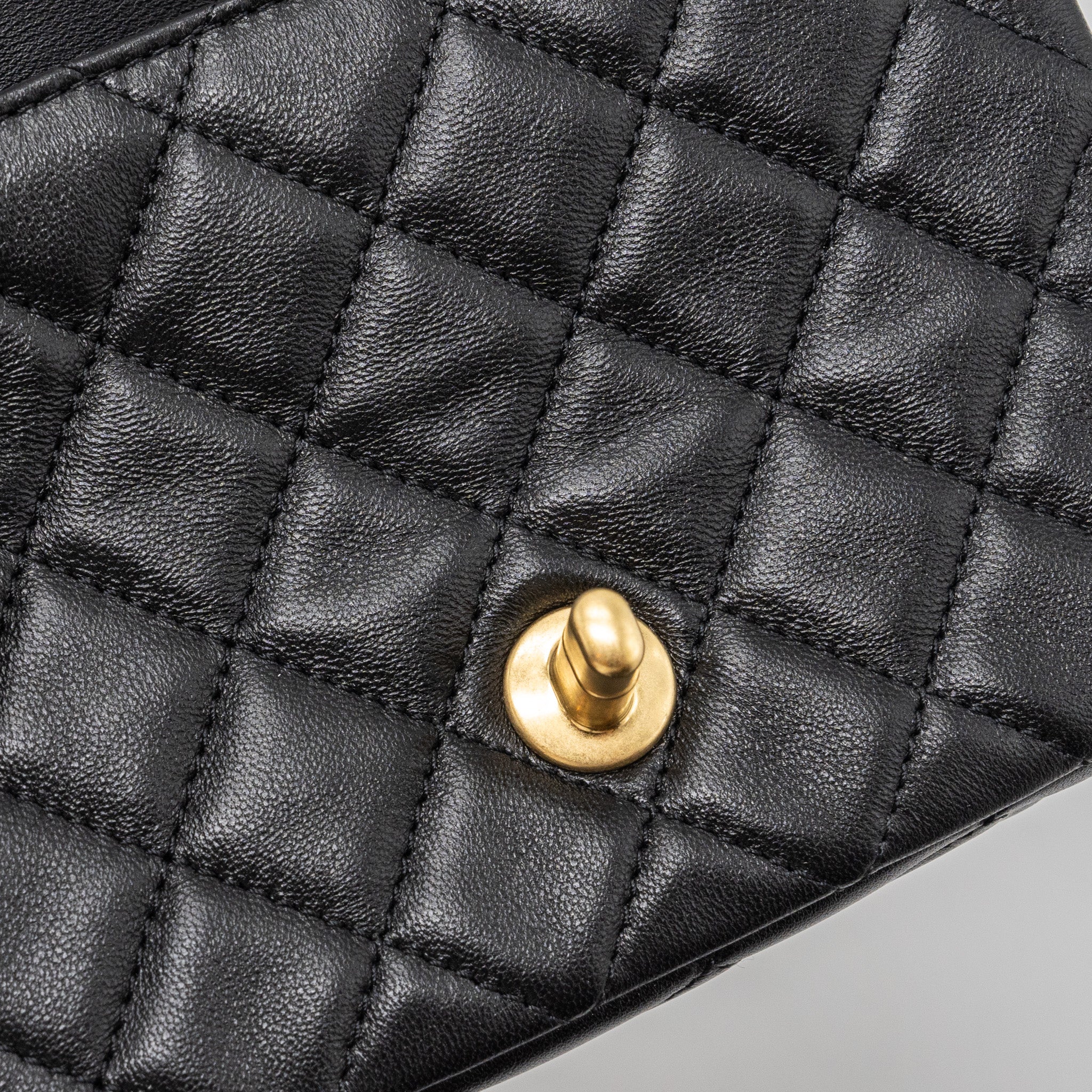 Chanel Pearl Crush Mini Square Flap Bag Lambskin Black (Microchip)