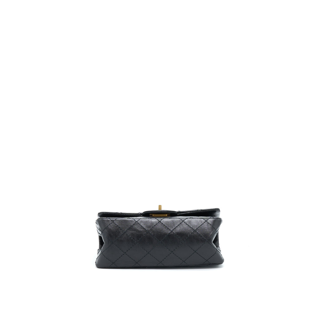Chanel Mini 2.55 Reissue Flap Bag Aged Calfskin Black Brushed  (Microchip)