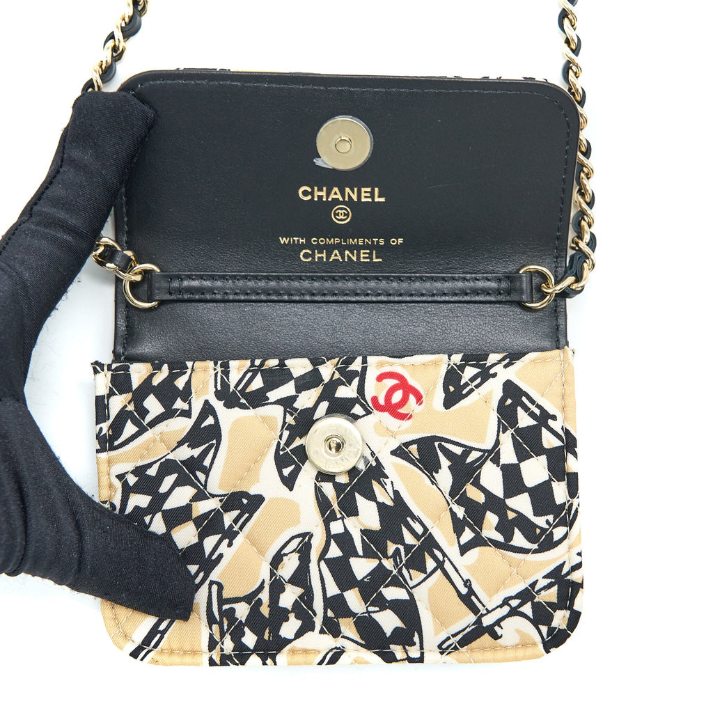 Chanel Mini Clutch with Chain Fabric Multicoloured L (Microchip)