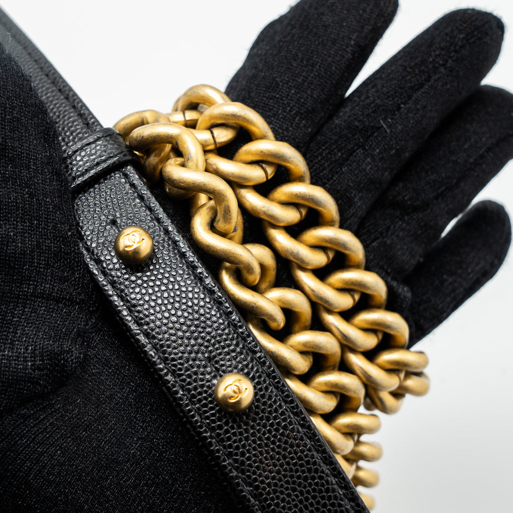 Chanel Small Boy Bag Caviar Black