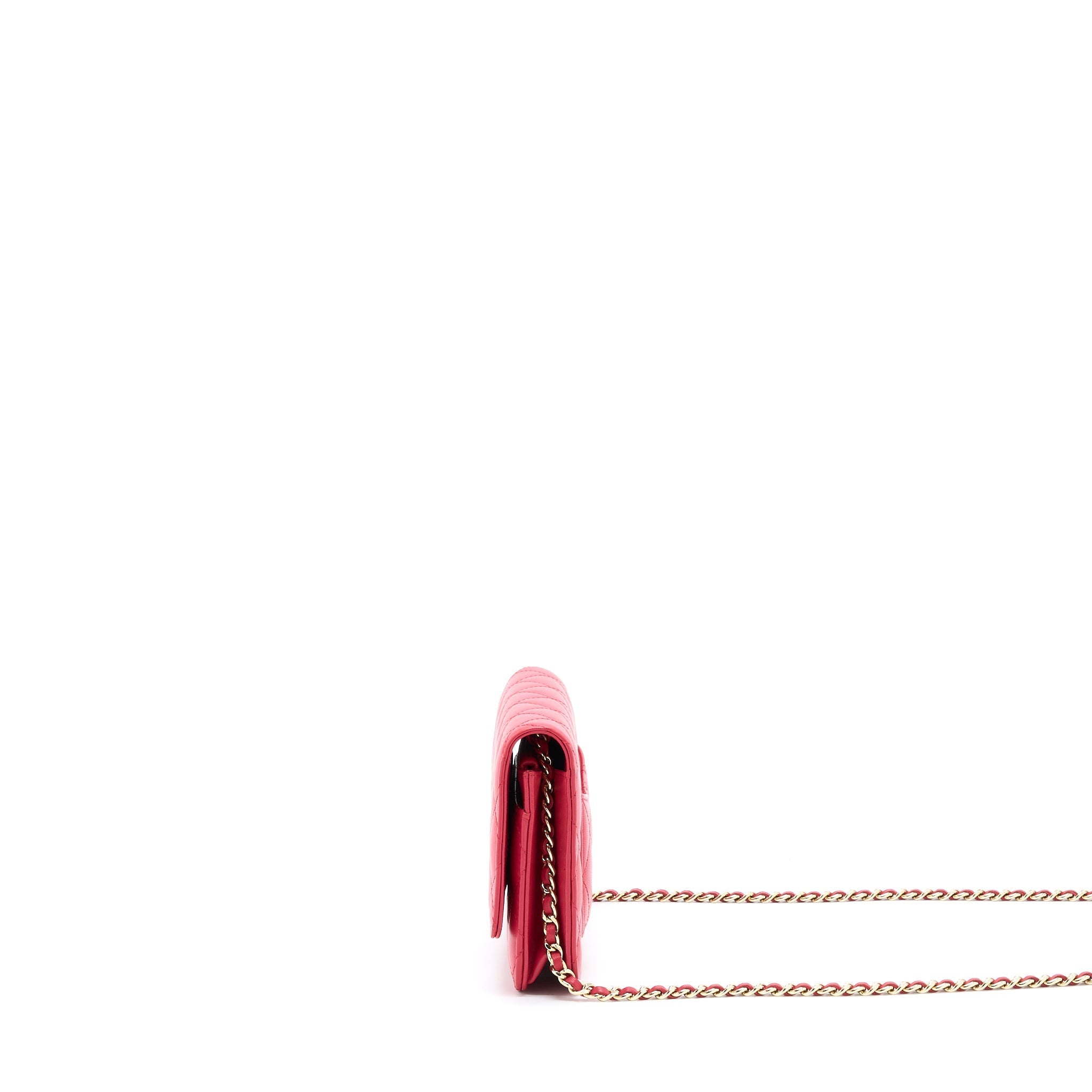 Chanel Classic Wallet On Chain Lambskin Red
