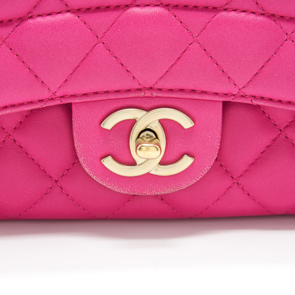 Chanel Quilted Flap Bag Lambskin Pink