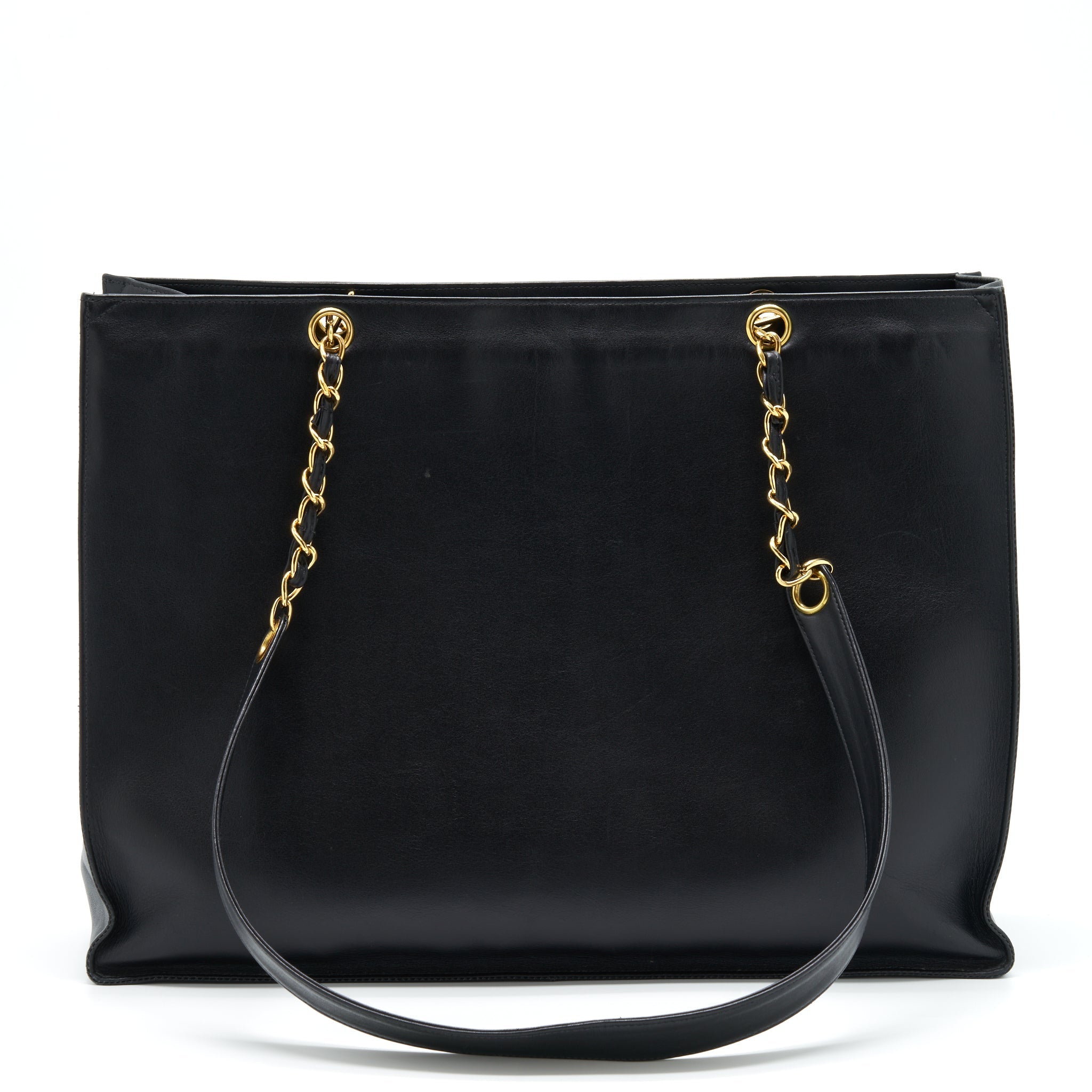 Chanel Vintage CC Timeless Shopping Tote Lambskin Black