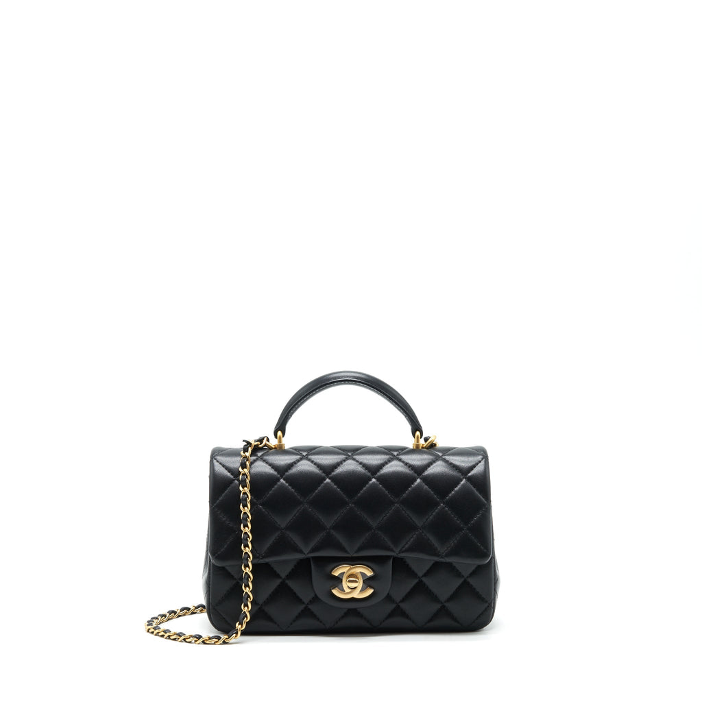 Chanel Top handle rectangular flap bag lambskin