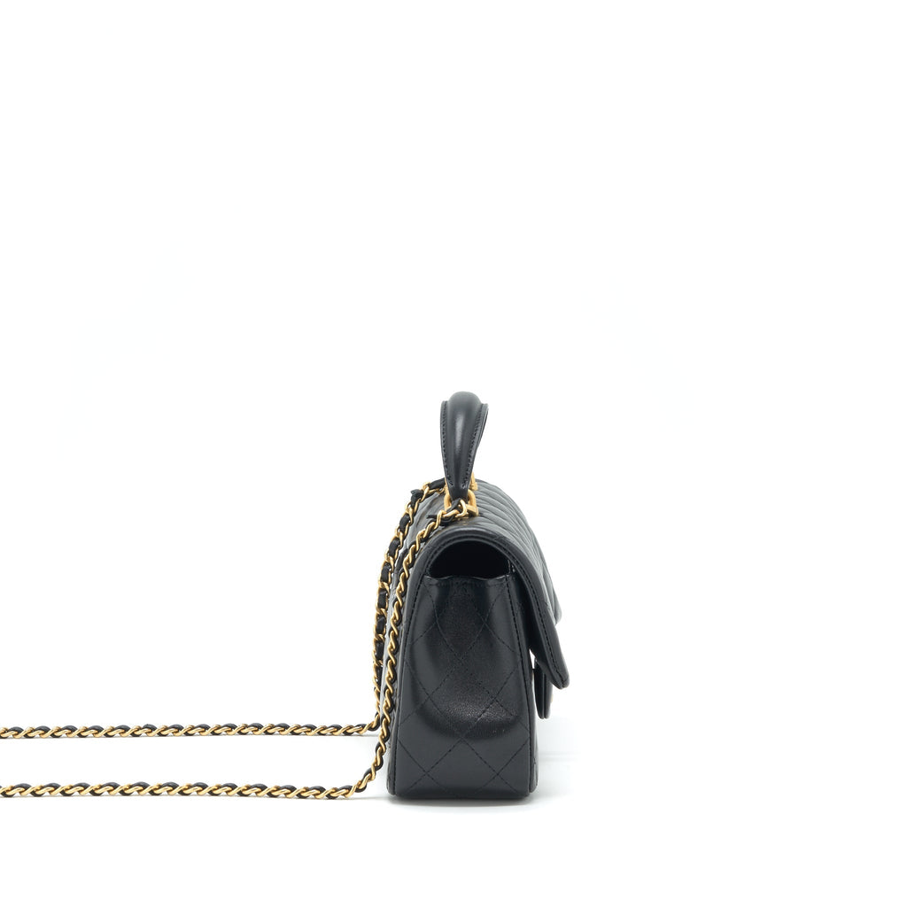 Chanel Top handle rectangular flap bag lambskin