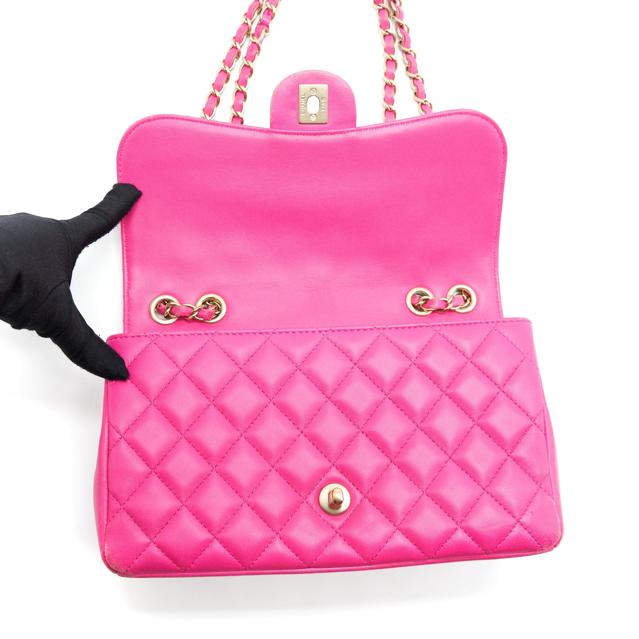Chanel Quilted Flap Bag Lambskin Pink