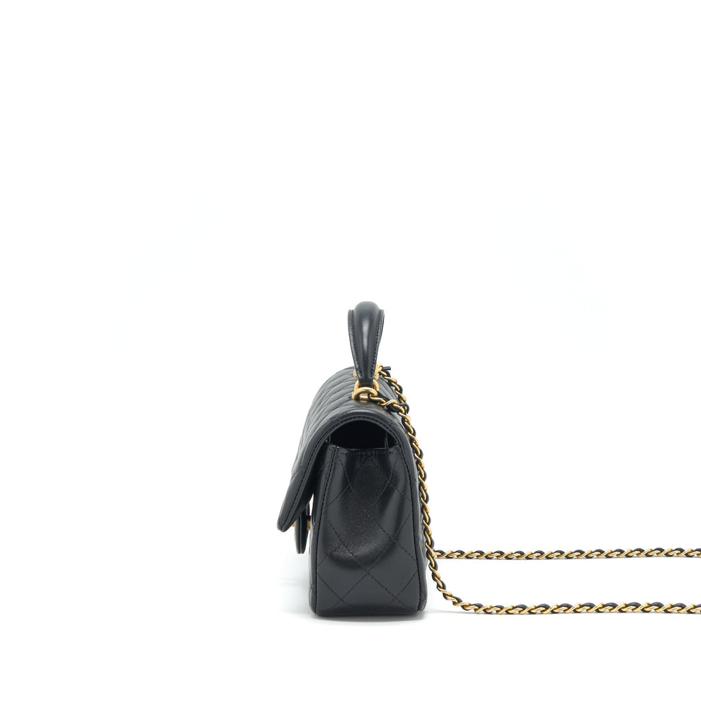 Chanel Top handle rectangular flap bag lambskin