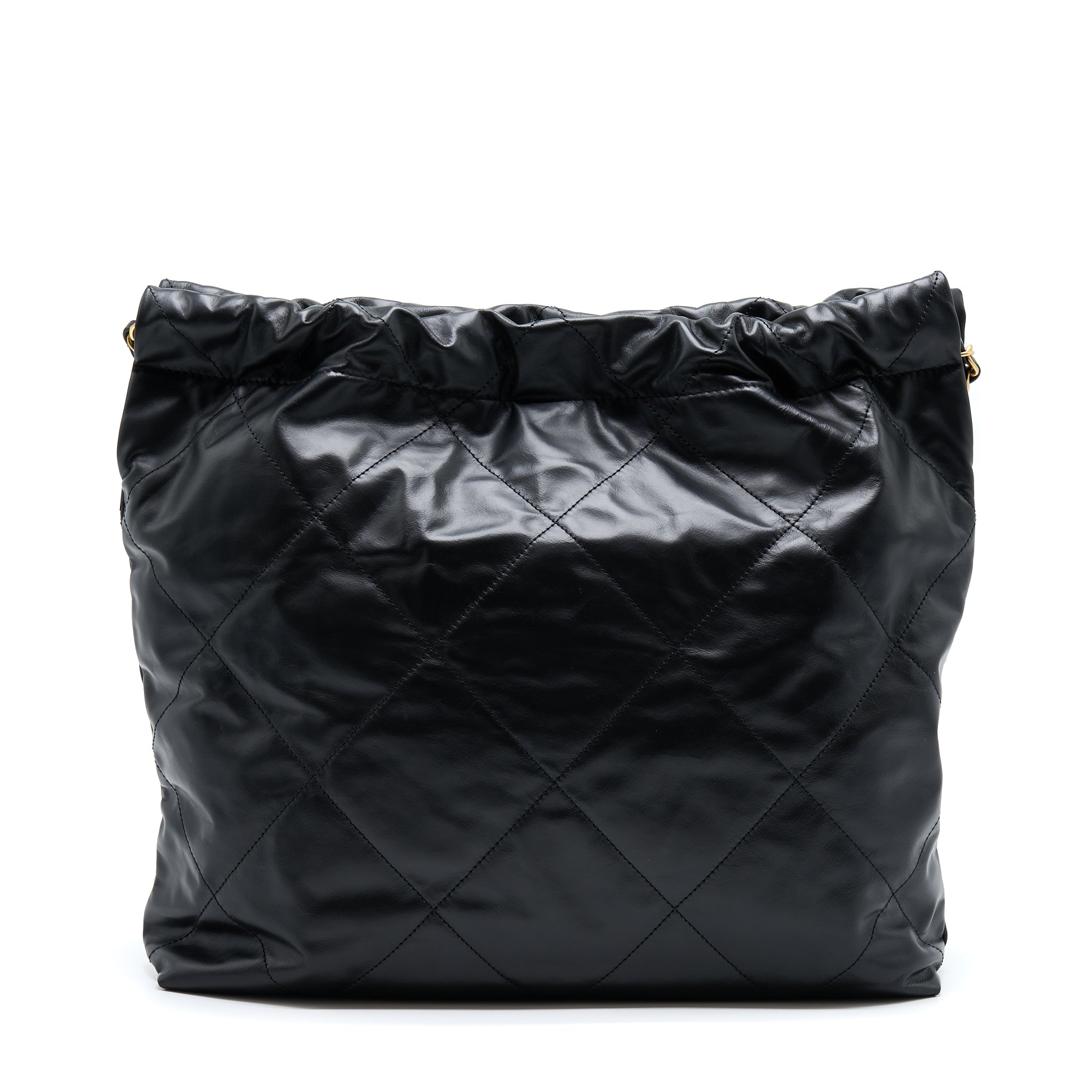Chanel 22 Bag Medium Shiny Calfskin Black  (Microchip)