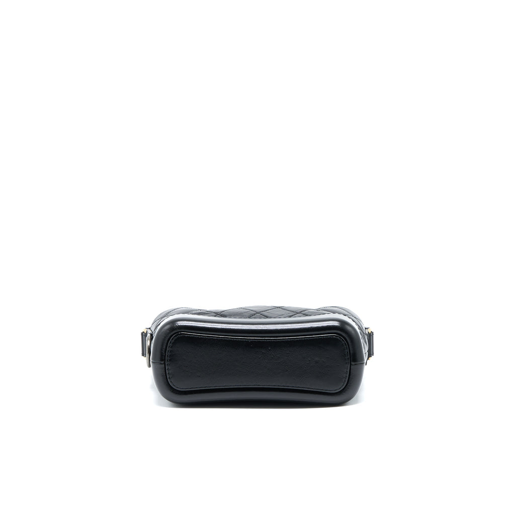 Chanel Small Gabrielle Hobo Bag Calfskin Black Multicolour Hardware