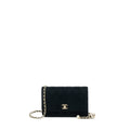 Chanel Velvet Pearl Crush Wallet On Chain Black L
