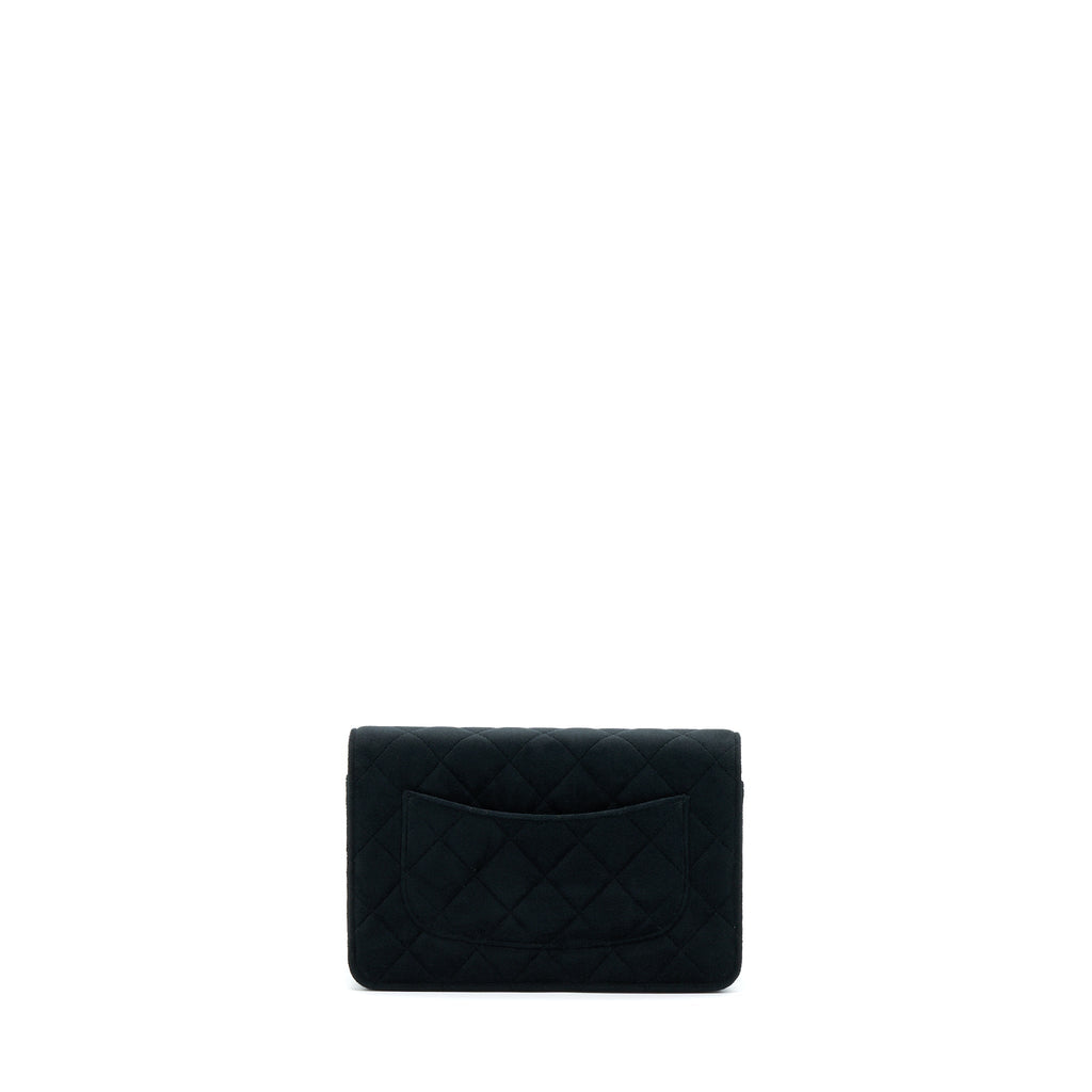 Chanel Velvet Pearl Crush Wallet On Chain Black L