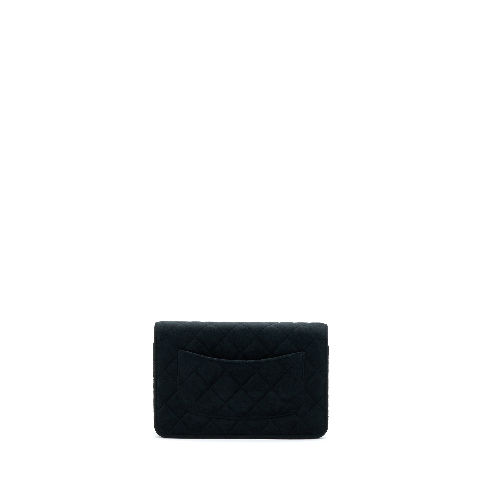 Chanel Velvet Pearl Crush Wallet On Chain Black L